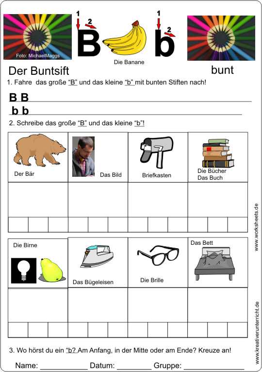 Buchstabe B Deutsch lernen